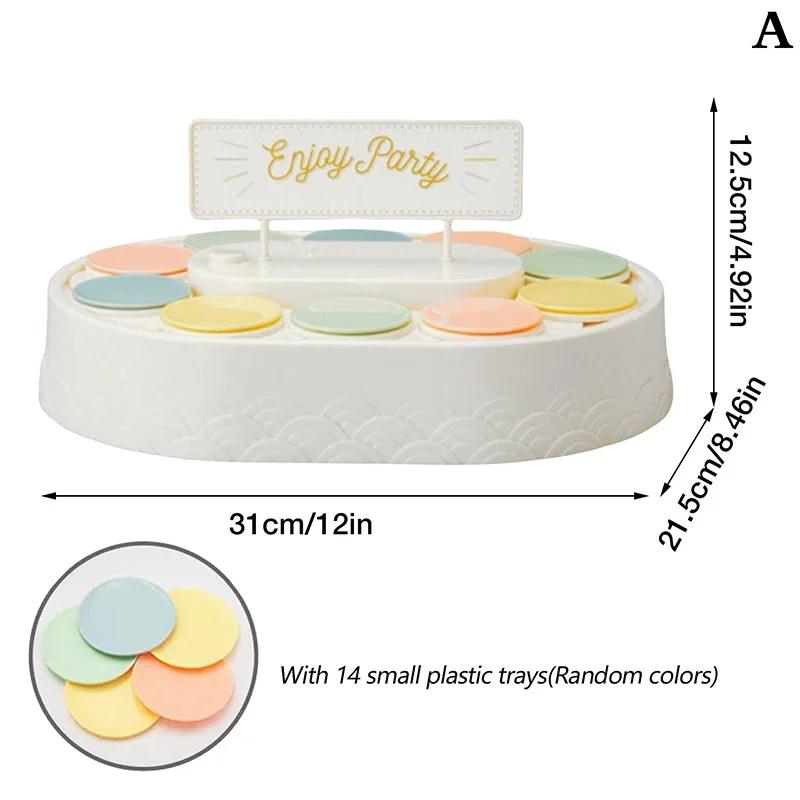 2025 Hot Conveyor Sushi Machine 360 Degree Automatic Rotating Cupcakes Macarons Turntable Display Stand Plates For Wedding Party
2025 Hot Conveyor Sushi Machine 360 Degree Automatic Rotating Cupcakes Macarons Turntable Display Stand Plates For Wedding Party