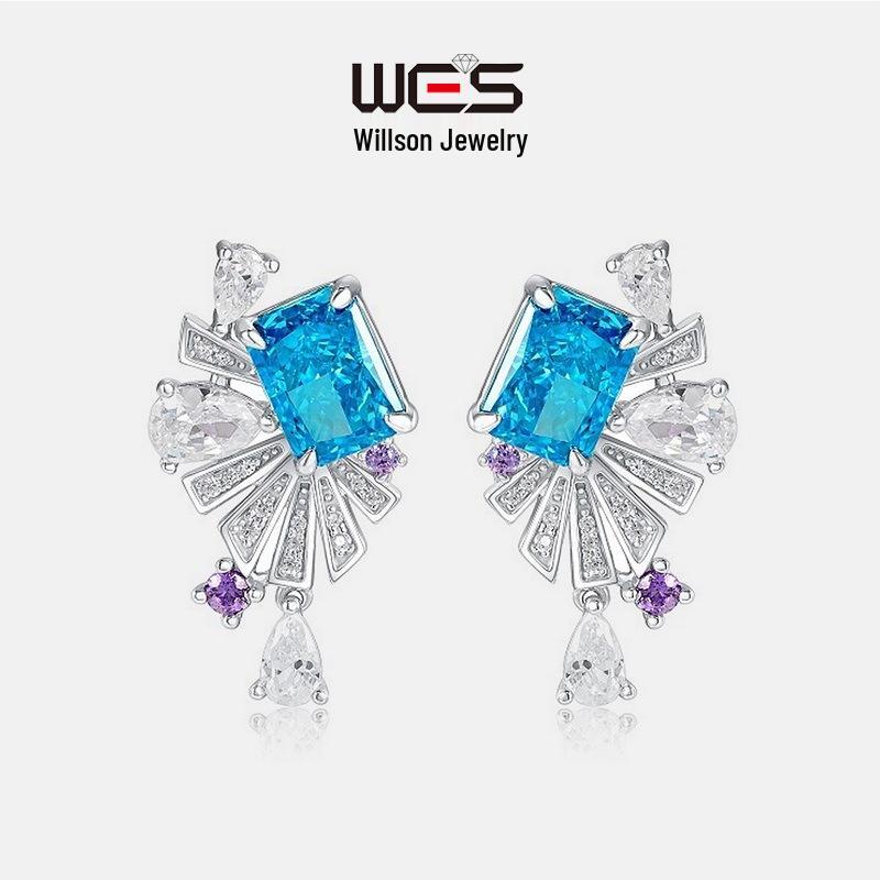 European & American Geometric Square Diamond High-Carbon S925 Sterling Silver Earrings S925 Silver
European & American Geometric Square Diamond High-Carbon S925 Sterling Silver Earrings S925 Silver