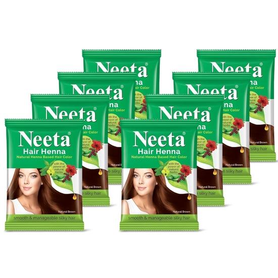 Neeta Hair Henna Colour Natural Brown Hair Color with 5 Natural Herbs, Ammonia Free Hair Colour for Women and Men (25g, Pack of 8)
Neeta Hair Henna Colour Natural Brown Hair Color with 5 Natural Herbs, Ammonia Free Hair Colour for Women and Men (25g, Pack of 8)