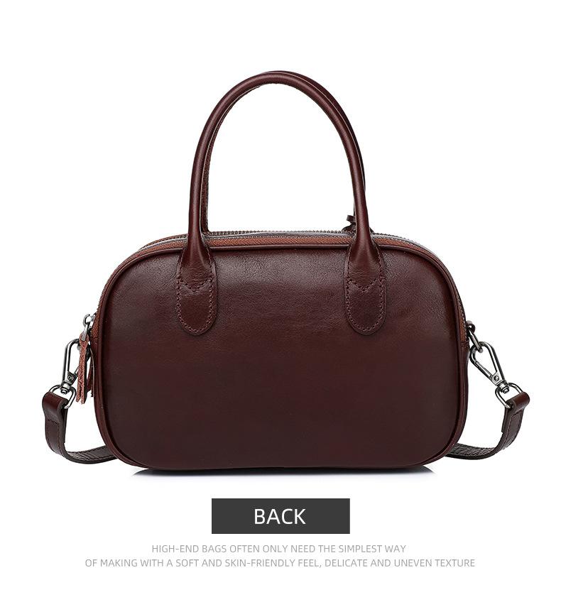 Handmade First Layer Vegetable Tanned Cowhide Boston Bowling Women S Handbag Casual Shoulder Messenger Bag темно-коричневого кольору
Handmade First Layer Vegetable Tanned Cowhide Boston Bowling Women S Handbag Casual Shoulder Messenger Bag темно-коричневого кольору