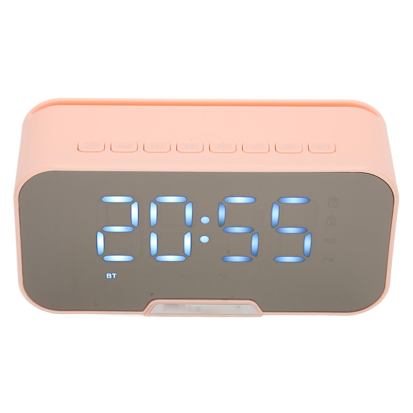Bluetooth-динамик с цифровым будильником, дисплеем температуры, голосовым оповещением, FM-радио, зеркалом розовый
Bluetooth-динамик с цифровым будильником, дисплеем температуры, голосовым оповещением, FM-радио, зеркалом розовый