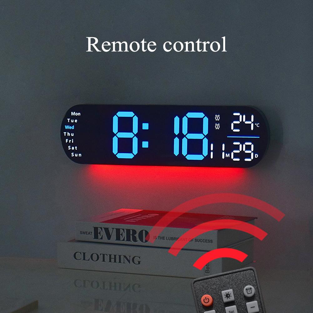 Large Digital Wall Clock With Remote Control Temperature LED Screen Dispaly 9 Colors Modern Desk Alarm Clock For Living Room темно-розовый
Large Digital Wall Clock With Remote Control Temperature LED Screen Dispaly 9 Colors Modern Desk Alarm Clock For Living Room темно-розовый