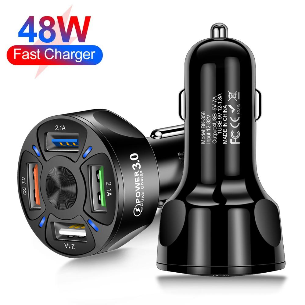 7A 48W USB автомобильное зарядное устройство 4 порта Quick Charge 3.0 Быстрая зарядка мобильный телефон адаптер питания для iPhone 15 14 Xiaomi Huawei Samsung чёрный
7A 48W USB автомобильное зарядное устройство 4 порта Quick Charge 3.0 Быстрая зарядка мобильный телефон адаптер питания для iPhone 15 14 Xiaomi Huawei Samsung чёрный