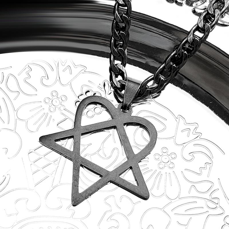 Готический кулон-звезда Heartagram на цепочке для женщин и мужчин, нержавеющая сталь, цвет оружейного металла, для фанатов рок-группы HIM, хип-хоп, цепочка, украшение
Готический кулон-звезда Heartagram на цепочке для женщин и мужчин, нержавеющая сталь, цвет оружейного металла, для фанатов рок-группы HIM, хип-хоп, цепочка, украшение
