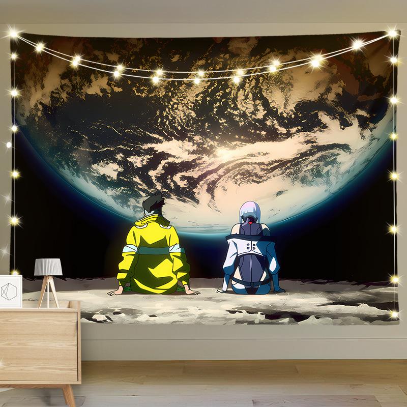 Короткая плюшевая подвесная ткань аниме фоновая ткань спальня общежитие украшение картина гостиная настенная ткань подвесное одеяло 100x70cm