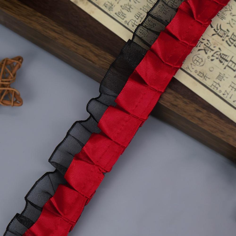 Sewing Accessories Pleated Lace Ribbon Double-layer Multiple Colors Decorative Trim Ribbon Trimming Dress Decorative L червоний колір чорний
Sewing Accessories Pleated Lace Ribbon Double-layer Multiple Colors Decorative Trim Ribbon Trimming Dress Decorative L червоний колір чорний