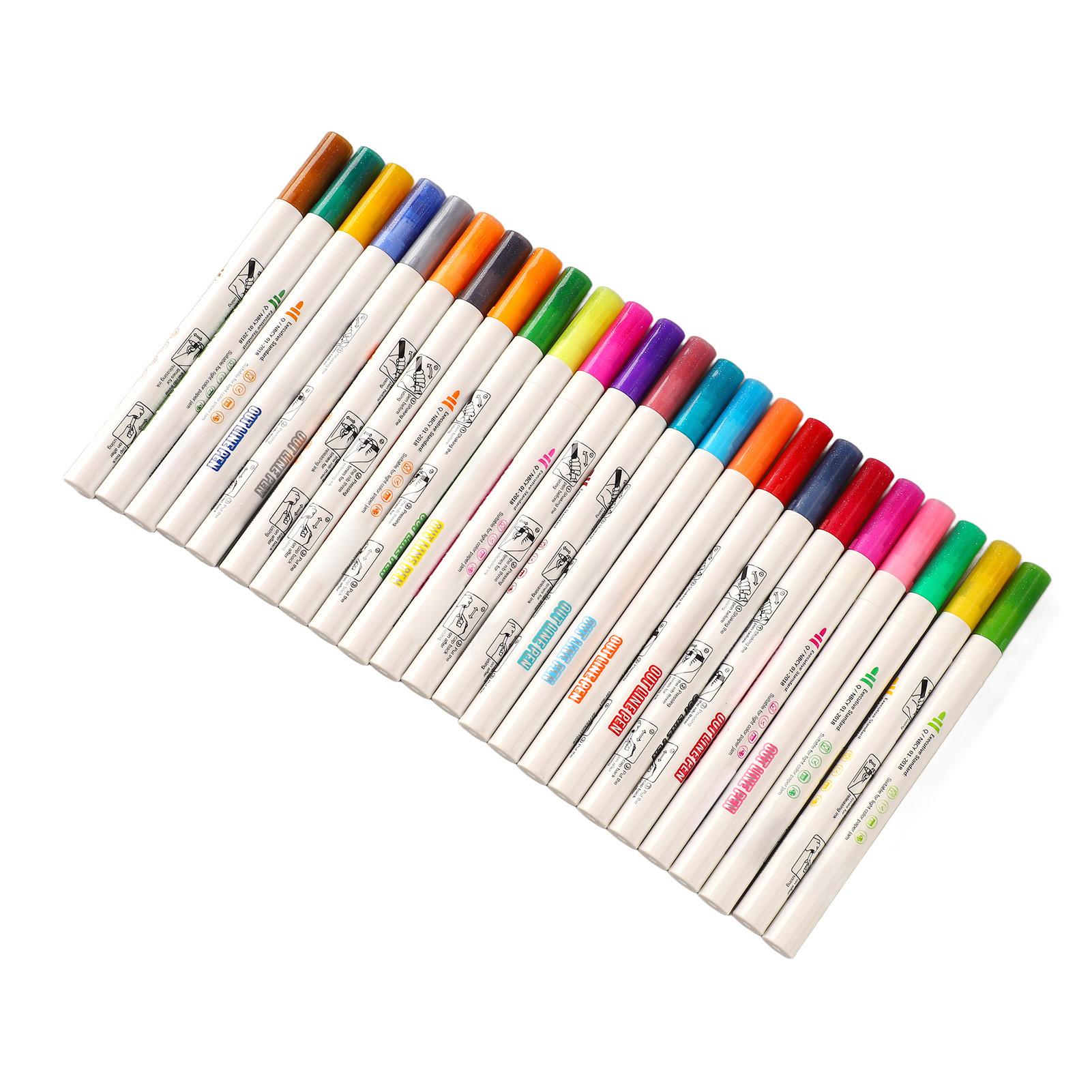 Outline Markers 24 Colors Fluorescent Ink Leakage Proof Double Line Pens for Drawing Writing Marking
Outline Markers 24 Colors Fluorescent Ink Leakage Proof Double Line Pens for Drawing Writing Marking