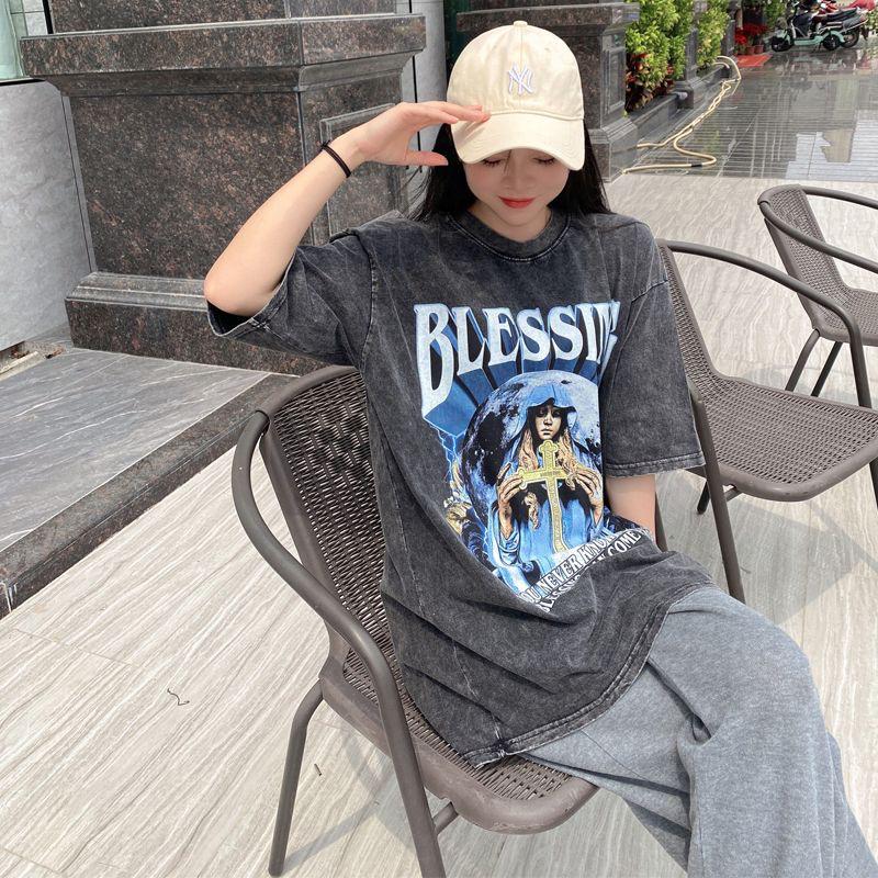 Women s Hong Kong Style Loose Fit Washed Cotton T-Shirt - Summer Street Trend Short Sleeve L мити чорний колір
Women s Hong Kong Style Loose Fit Washed Cotton T-Shirt - Summer Street Trend Short Sleeve L мити чорний колір