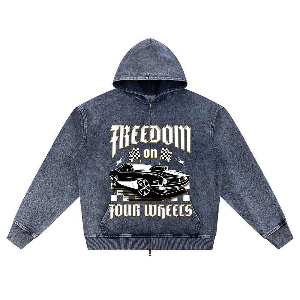 DTG print Knitted Denim Zip-Up Hoodie freedom on four wheels Brother Print Zipper Hoodies XL
DTG print Knitted Denim Zip-Up Hoodie freedom on four wheels Brother Print Zipper Hoodies XL