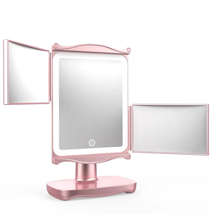 Cosmetic Mirror with Lights Dressing Mirror, 2x 3x 7x Magnification, Cosmetic Mirror with Lights, Touch Control, Tri-fold Cosmet розовый
Cosmetic Mirror with Lights Dressing Mirror, 2x 3x 7x Magnification, Cosmetic Mirror with Lights, Touch Control, Tri-fold Cosmet розовый