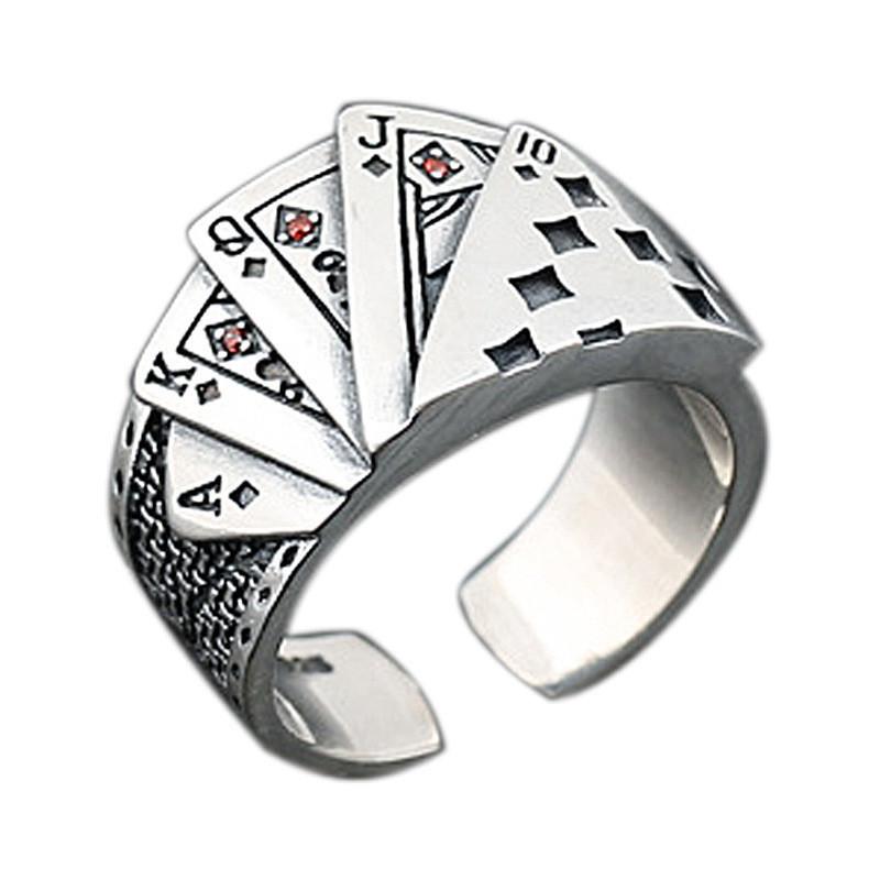 New Vintage Opening Rings For Women Men Playing Card Finger Stainless Steel Lucky Poker Ring Fashion Party Jewelry Gifts resizable
New Vintage Opening Rings For Women Men Playing Card Finger Stainless Steel Lucky Poker Ring Fashion Party Jewelry Gifts resizable