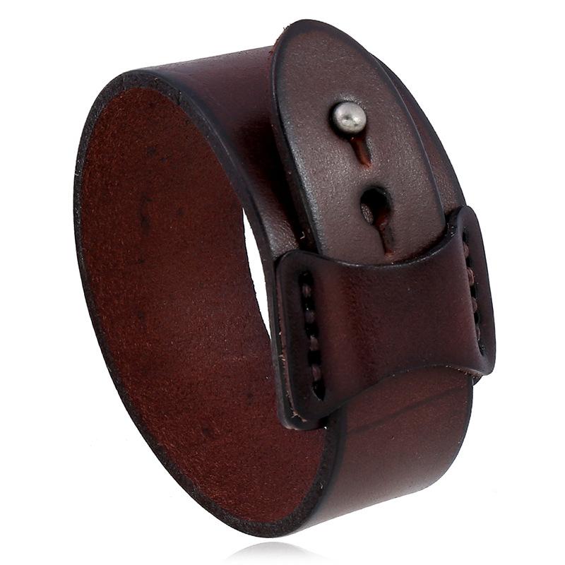 VOQ Punk Geometric Design Black with Brown Genuine Leather Wristband Cuff Bracelet for Unisex Jewelry Creative Gifts pulseras
VOQ Punk Geometric Design Black with Brown Genuine Leather Wristband Cuff Bracelet for Unisex Jewelry Creative Gifts pulseras