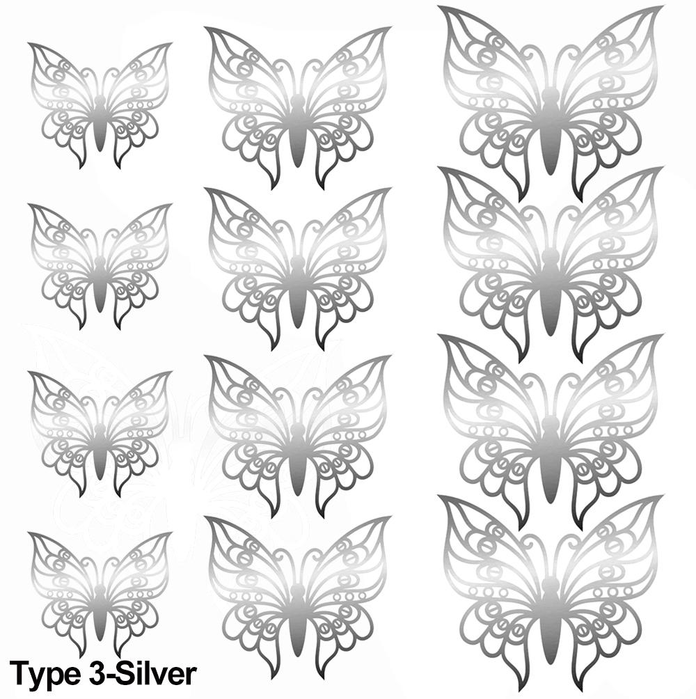 Металева Текстура Золото/Срібло/Рожеве золото Порожнисті Наклейки-метелики 3D Наклейки-метелики Настінне мистецтво silver-type 3
Металева Текстура Золото/Срібло/Рожеве золото Порожнисті Наклейки-метелики 3D Наклейки-метелики Настінне мистецтво silver-type 3