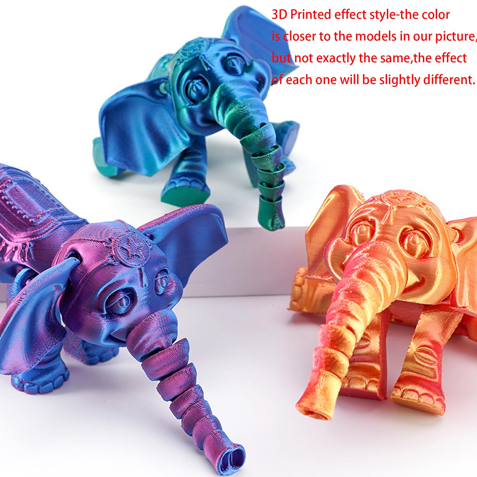 14.5cm Random Gradient 3D Printed Elephant Statue DIY Craft Animal Figurine with Movable Joint Elephant Ornament Tabletop Decor
14.5cm Random Gradient 3D Printed Elephant Statue DIY Craft Animal Figurine with Movable Joint Elephant Ornament Tabletop Decor