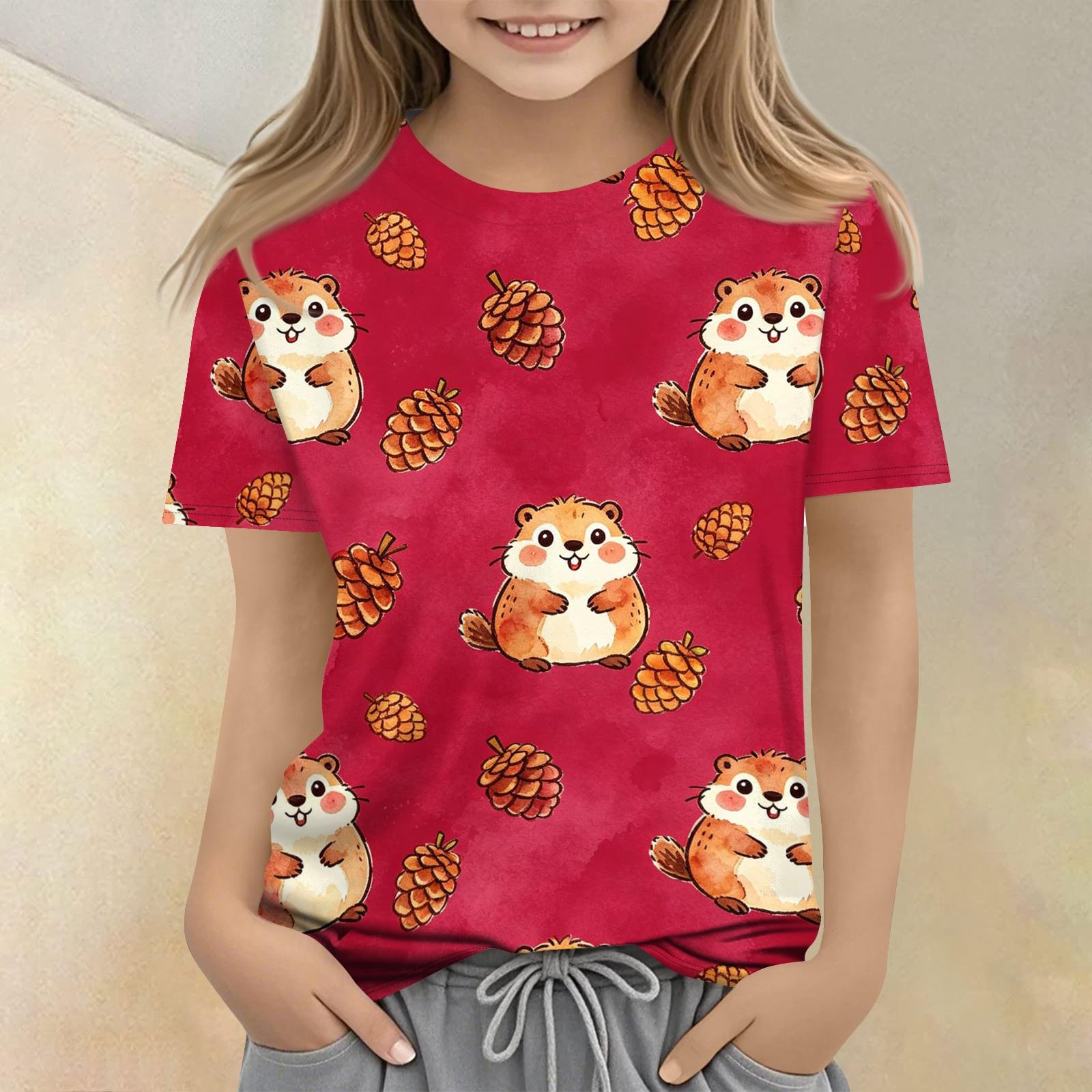 Kids Animal Print Crew Neck Short Sleeve Casual Loose Fit T Shirt Comfortable Soft Fabric Lightweight Breathable Summer Wear 160 червоний
Kids Animal Print Crew Neck Short Sleeve Casual Loose Fit T Shirt Comfortable Soft Fabric Lightweight Breathable Summer Wear 160 червоний