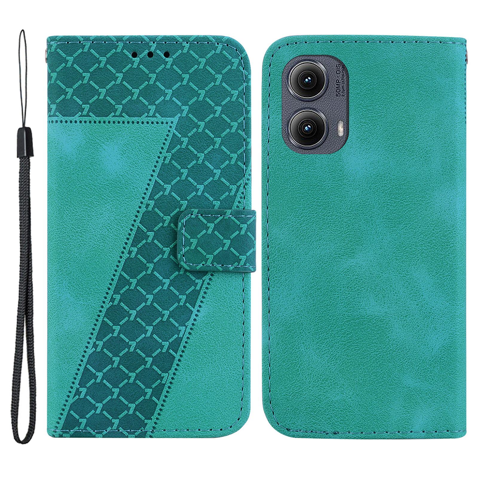For Motorola Edge (2024) 5G Case 7-Shaped Pattern Leather Shockproof Phone Cover Green
For Motorola Edge (2024) 5G Case 7-Shaped Pattern Leather Shockproof Phone Cover Green