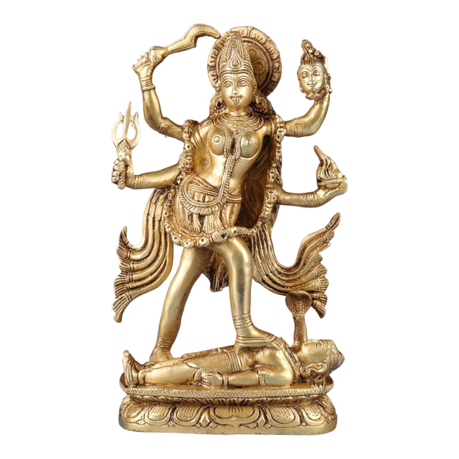 Ashtadhatu Brass Maha Kali Idol, Religious Statue, Gold Murti Brass - 3 Inch
Ashtadhatu Brass Maha Kali Idol, Religious Statue, Gold Murti Brass - 3 Inch