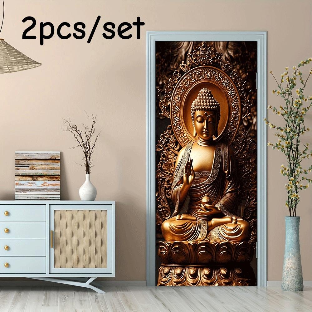 2pcs features a golden Buddha statue as the main body, with a serene face, sitting cross legged, wearing a gorgeous robe, and ex (as the picture,38.5x200cmx2)
2pcs features a golden Buddha statue as the main body, with a serene face, sitting cross legged, wearing a gorgeous robe, and ex (as the picture,38.5x200cmx2)