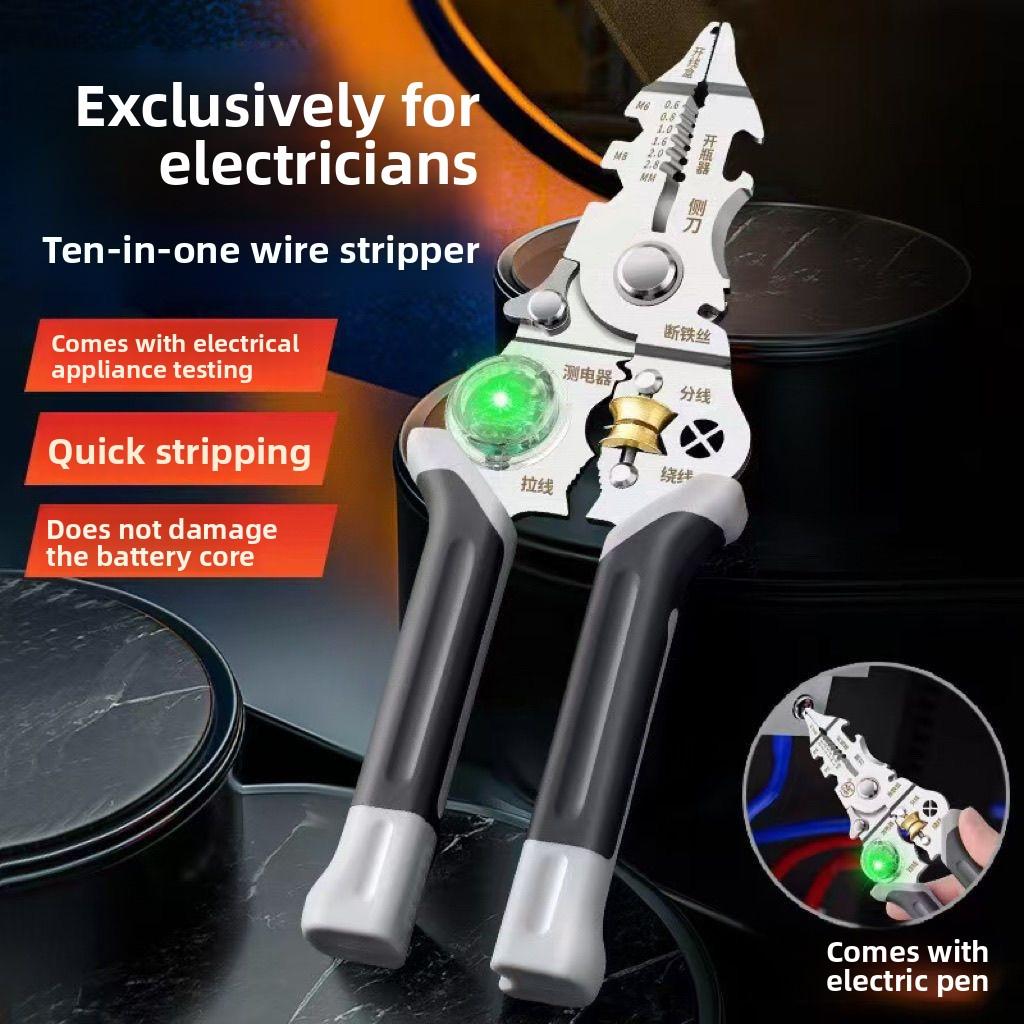 New Electric Pen, Ten-in-one Wire Stripping Pliers, Multi-functional Electrician Special/winding/cutting Wire Electric Pen светло-синий
New Electric Pen, Ten-in-one Wire Stripping Pliers, Multi-functional Electrician Special/winding/cutting Wire Electric Pen светло-синий