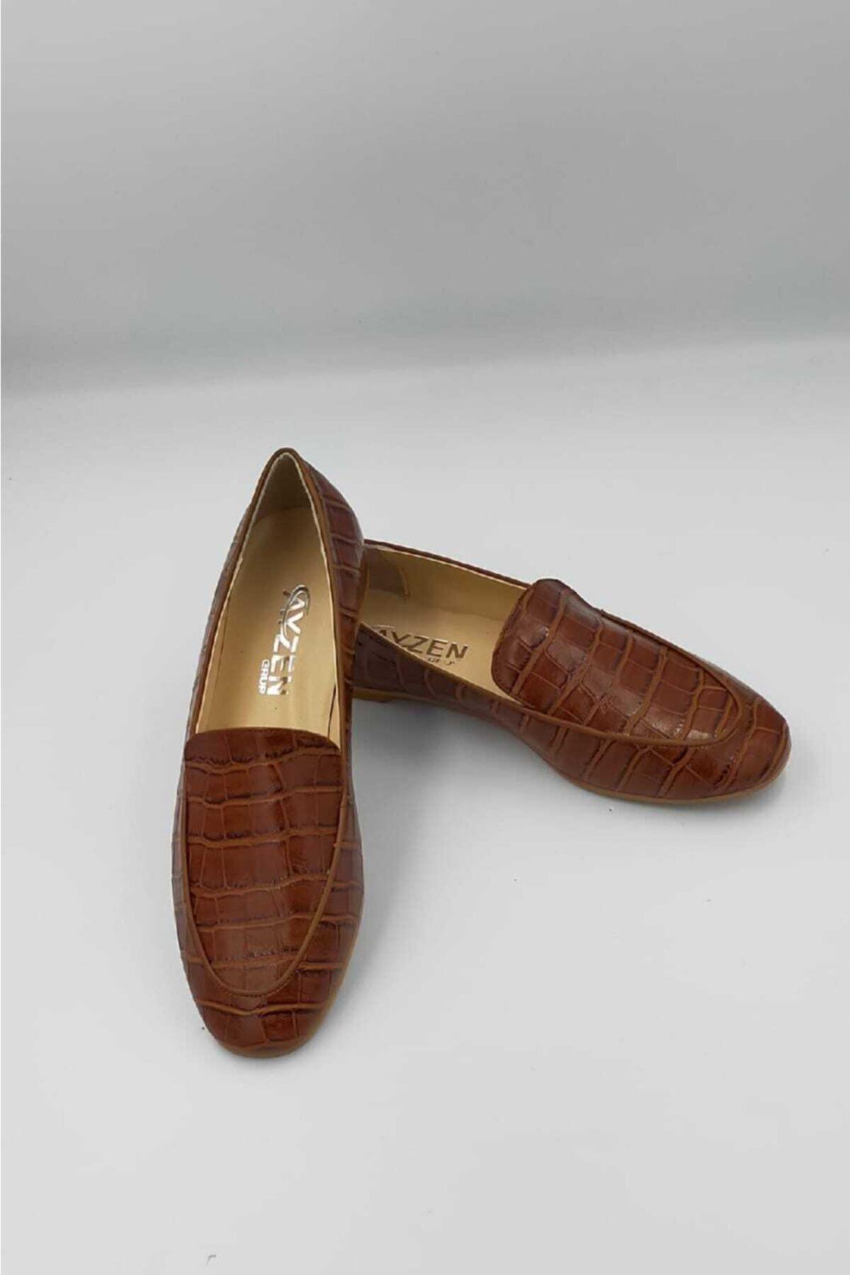 Женские туфли на плоской подошве Коричневые балетки из искусственной кожи 
Женские туфли на плоской подошве Коричневые балетки из искусственной кожи