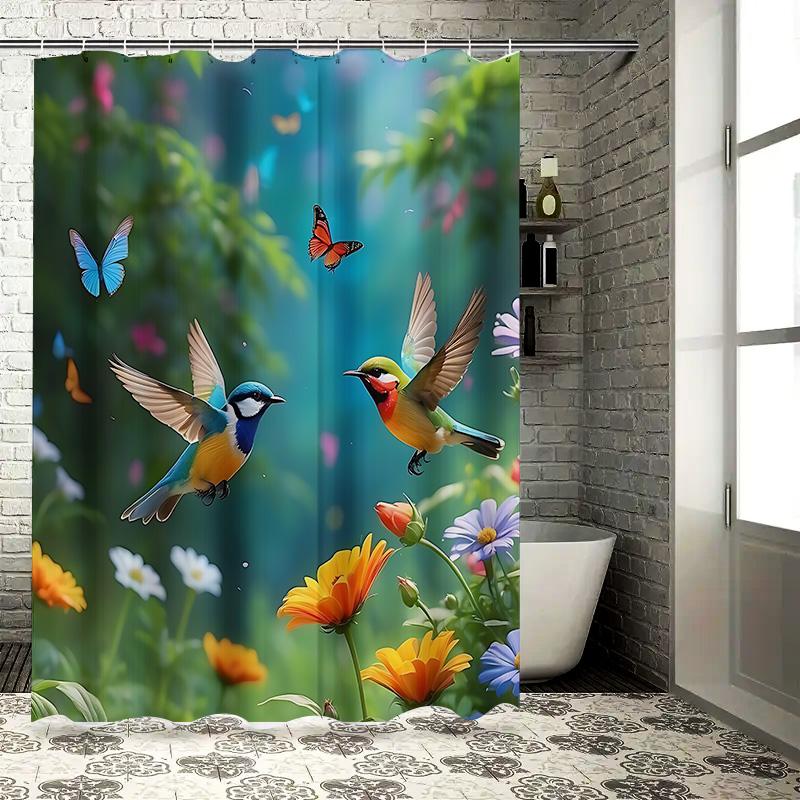 Enchanting Bird And Flower Shower Curtain - Vibrant Nature Scene For Your Bathroom Suitable For Wet And Dry Separation Easyclean W60H190(CM)-1 Pcs
Enchanting Bird And Flower Shower Curtain - Vibrant Nature Scene For Your Bathroom Suitable For Wet And Dry Separation Easyclean W60H190(CM)-1 Pcs