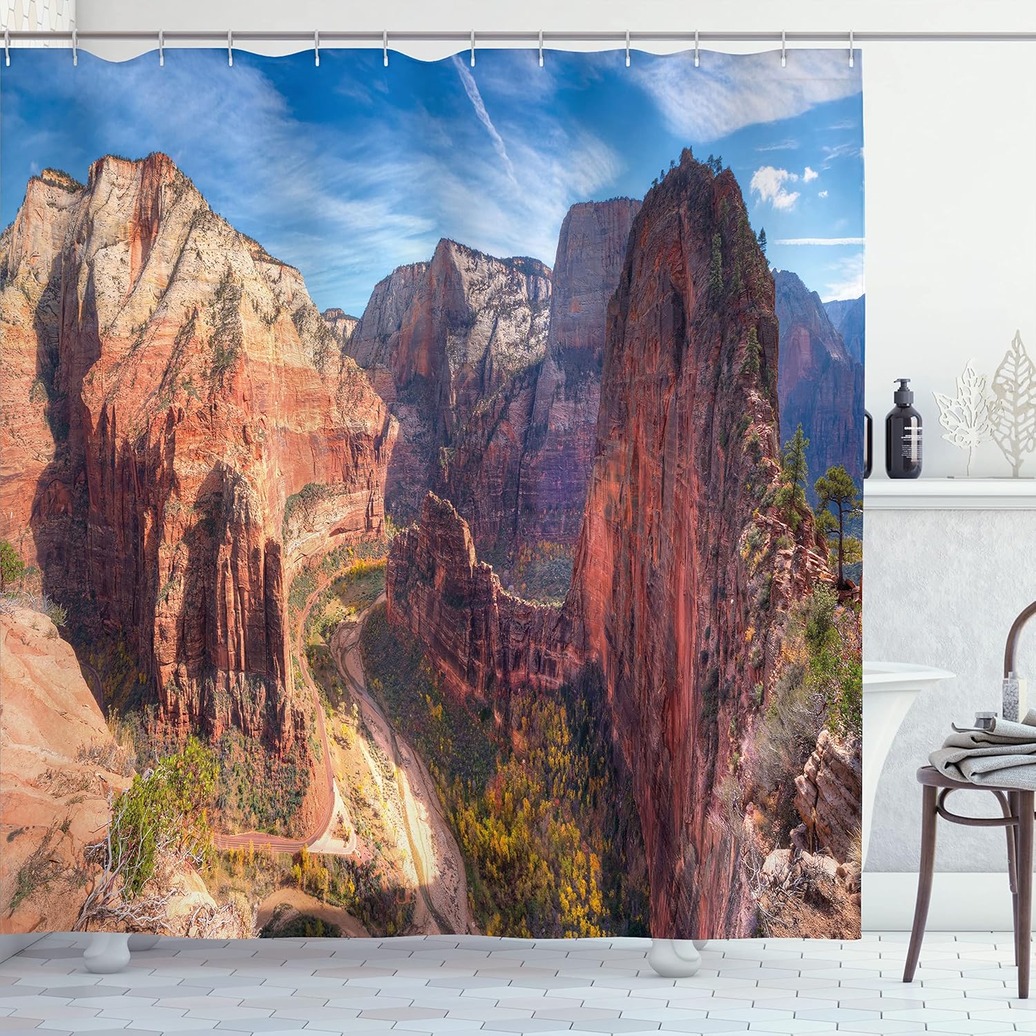 Zion National Park Shower Curtain Red Rock Canyon Landscape Nature Photography Decor Bathroom Linen150X180 W60H190(CM)-1 Pcs
Zion National Park Shower Curtain Red Rock Canyon Landscape Nature Photography Decor Bathroom Linen150X180 W60H190(CM)-1 Pcs