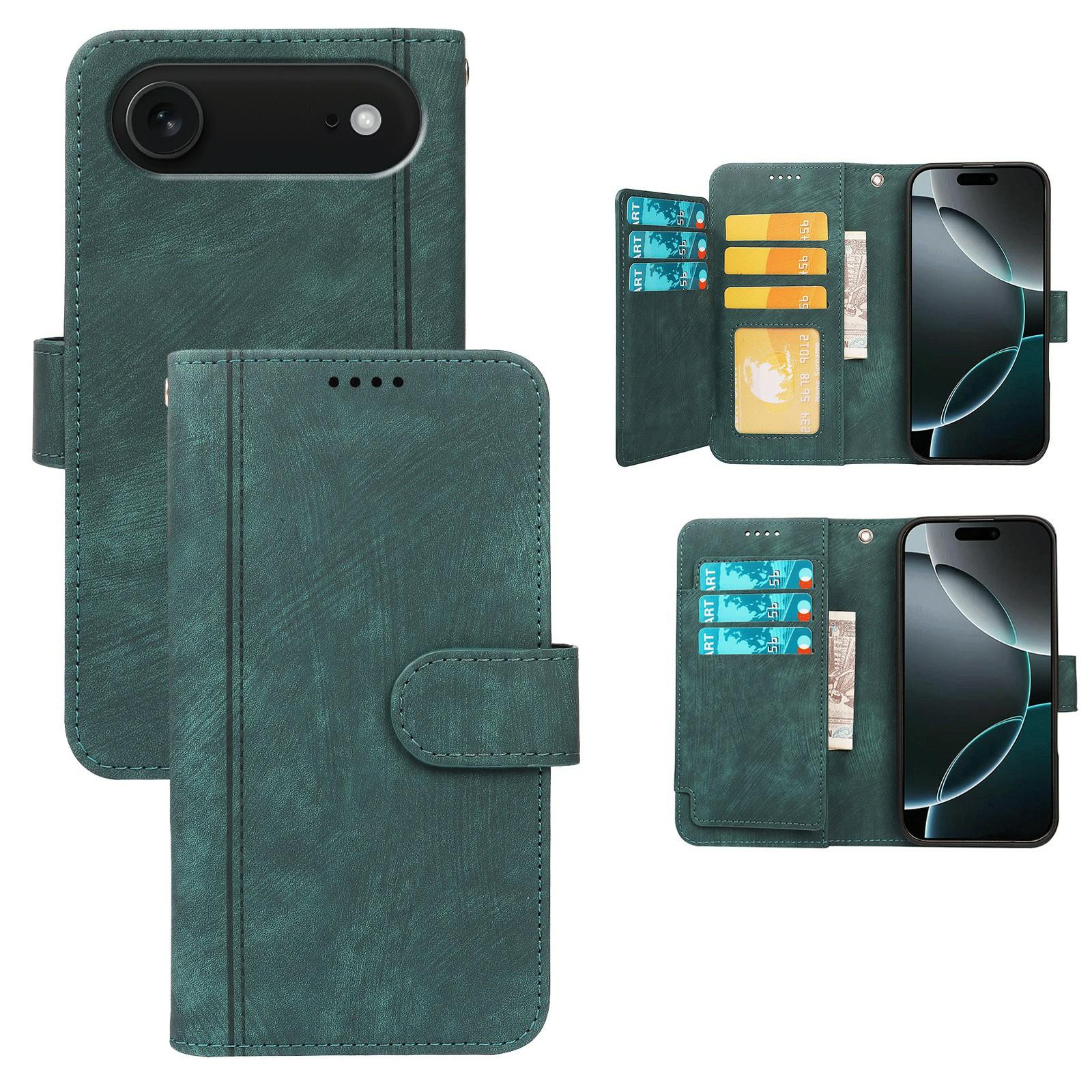 For iPhone 17 Air Leather Case Line Pattern Wallet Phone Cover with 9 Card Slots Green
For iPhone 17 Air Leather Case Line Pattern Wallet Phone Cover with 9 Card Slots Green