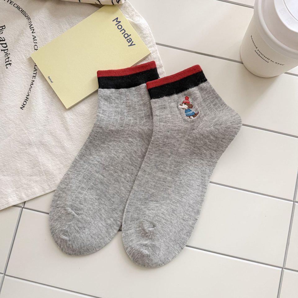 Women s Cute Cartoon Embroidered Ankle Socks - Breathable, Thin, Color Block, Ribbed Cuff for Spring/Summer One Size темно-серого
Women s Cute Cartoon Embroidered Ankle Socks - Breathable, Thin, Color Block, Ribbed Cuff for Spring/Summer One Size темно-серого