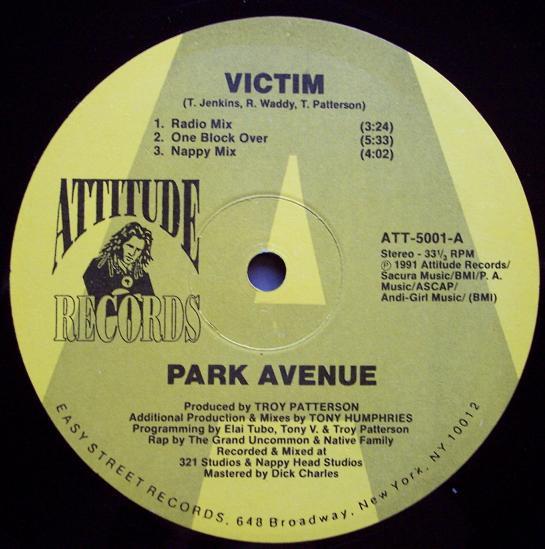 12inch Record PARK AVENUE - Victim ATT5001 Attitude Record 1991 US Dance & Electronica Used
12inch Record PARK AVENUE - Victim ATT5001 Attitude Record 1991 US Dance & Electronica Used