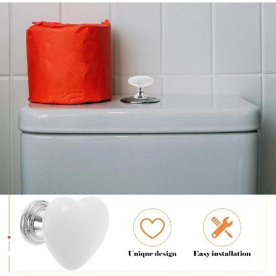 HEMOTON Heart Shaped Toilet Tank Button: 4pcs Love Heart Toilet Push Button Aid Toilet Flush Replacement Sticker Toilet Tank Covers Handle Helper
HEMOTON Heart Shaped Toilet Tank Button: 4pcs Love Heart Toilet Push Button Aid Toilet Flush Replacement Sticker Toilet Tank Covers Handle Helper