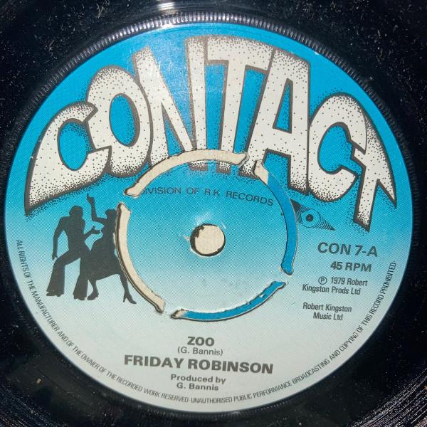 7inch Record FRIDAY ROBINSON Zoo CON7 Contact 1979 UK Reggae Ska Dub Used
7inch Record FRIDAY ROBINSON Zoo CON7 Contact 1979 UK Reggae Ska Dub Used