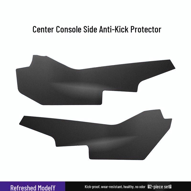Interior Trim Kit for Refreshed Tesla Model Y/3/L, featuring Velour-Textured Kick Pads and Corner Protectors for Center Console.
Interior Trim Kit for Refreshed Tesla Model Y/3/L, featuring Velour-Textured Kick Pads and Corner Protectors for Center Console.