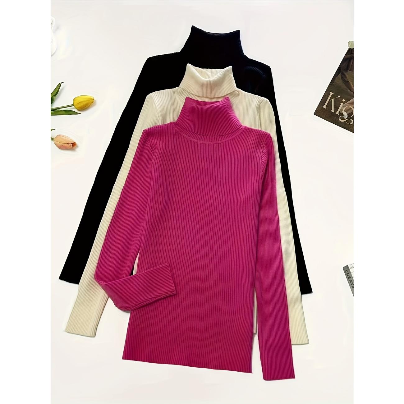 Водолазка, набор из 3 вязаных свитеров, повседневный однотонный свитер с длинным рукавом для осени и зимы, женская одежда One Size
Водолазка, набор из 3 вязаных свитеров, повседневный однотонный свитер с длинным рукавом для осени и зимы, женская одежда One Size
