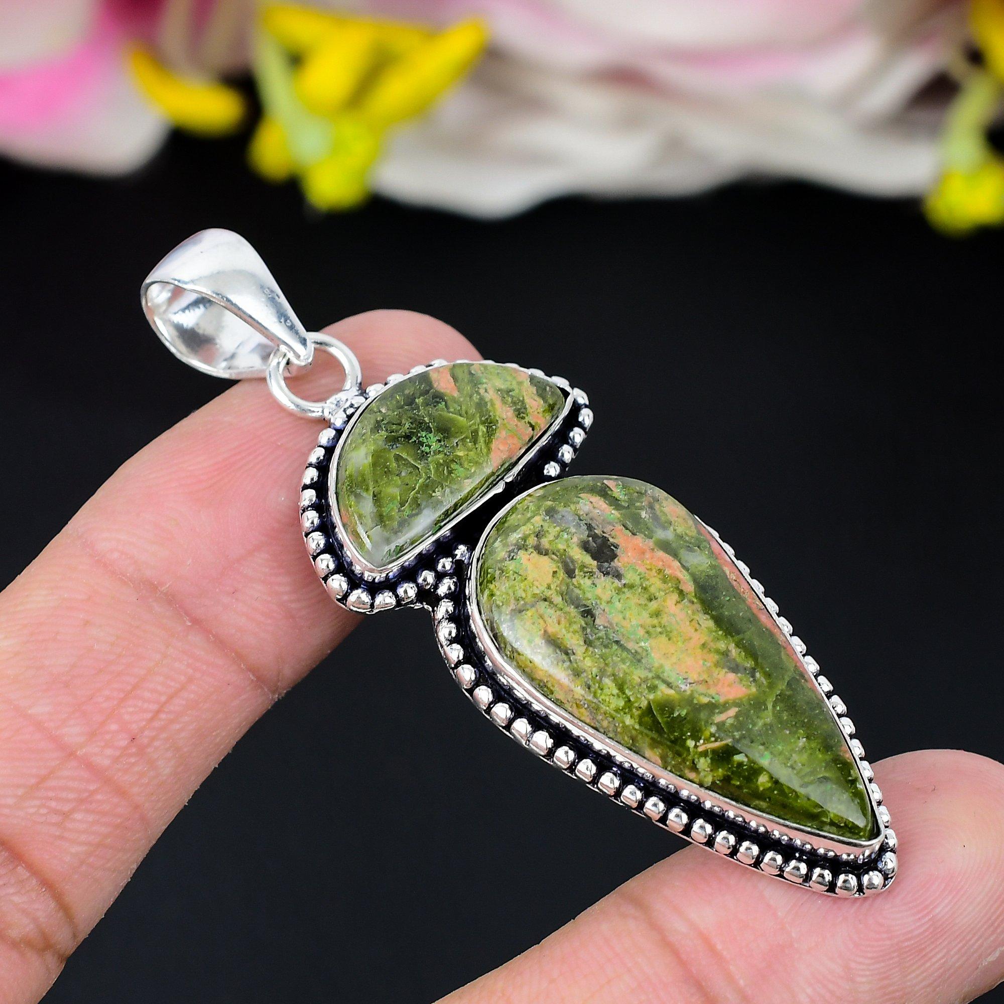 Unakite Gemstone Handmade 925 Sterling Silver Jewelry Pendant 2.56 KG-280
Unakite Gemstone Handmade 925 Sterling Silver Jewelry Pendant 2.56 KG-280