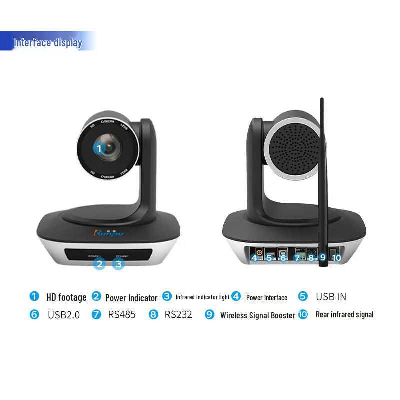 Runpu RP-V10-1080W Wireless 4K PTZ Video Conference Camera (CN version)
Runpu RP-V10-1080W Wireless 4K PTZ Video Conference Camera (CN version)
