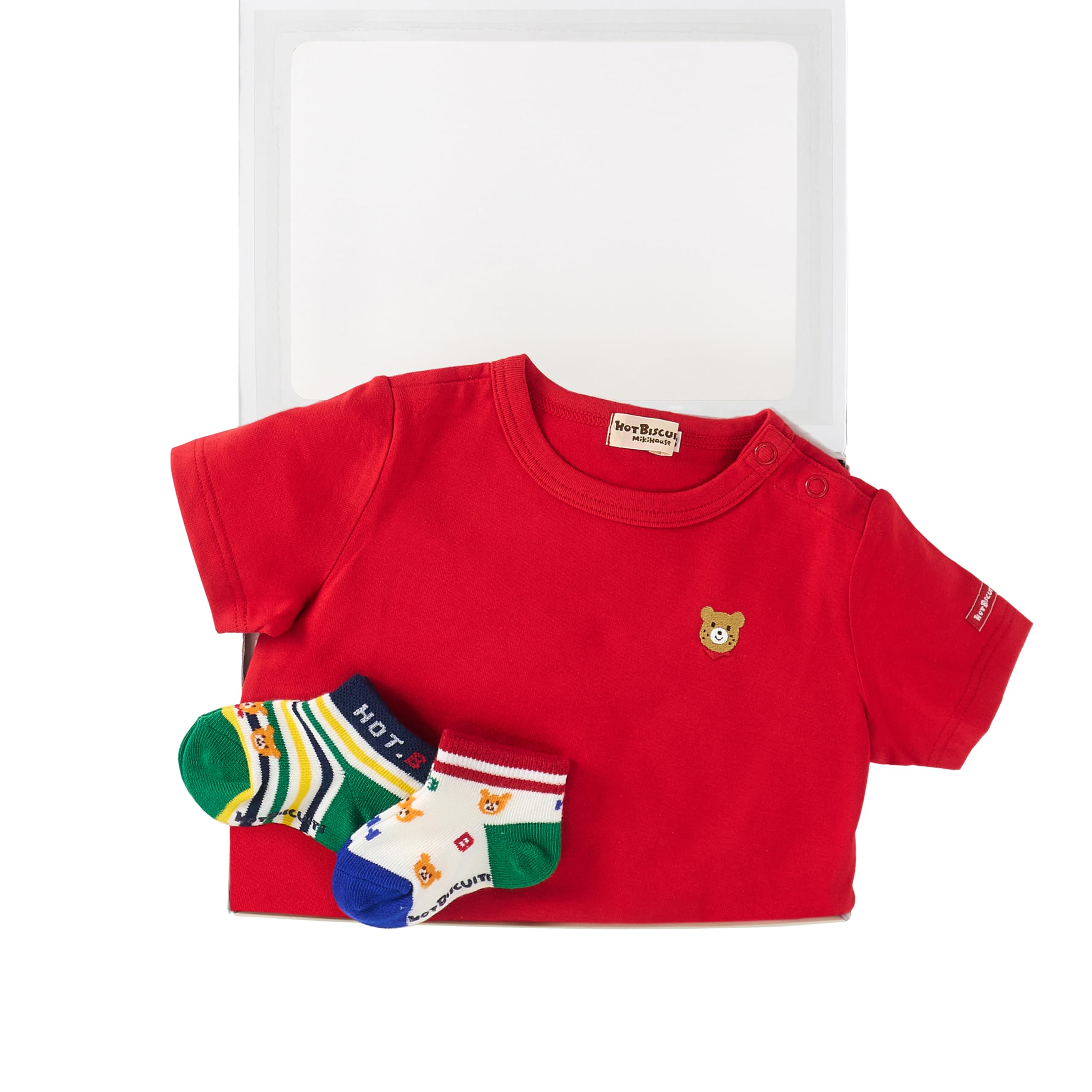 MIKIHOUSE HOT BISCUITS T-shirt & Socks Gift Set for Boys and Girls, Baby Clothes, Baby Gift, Gift Box Included, Red, 80cm, 74-9937-490
MIKIHOUSE HOT BISCUITS T-shirt & Socks Gift Set for Boys and Girls, Baby Clothes, Baby Gift, Gift Box Included, Red, 80cm, 74-9937-490