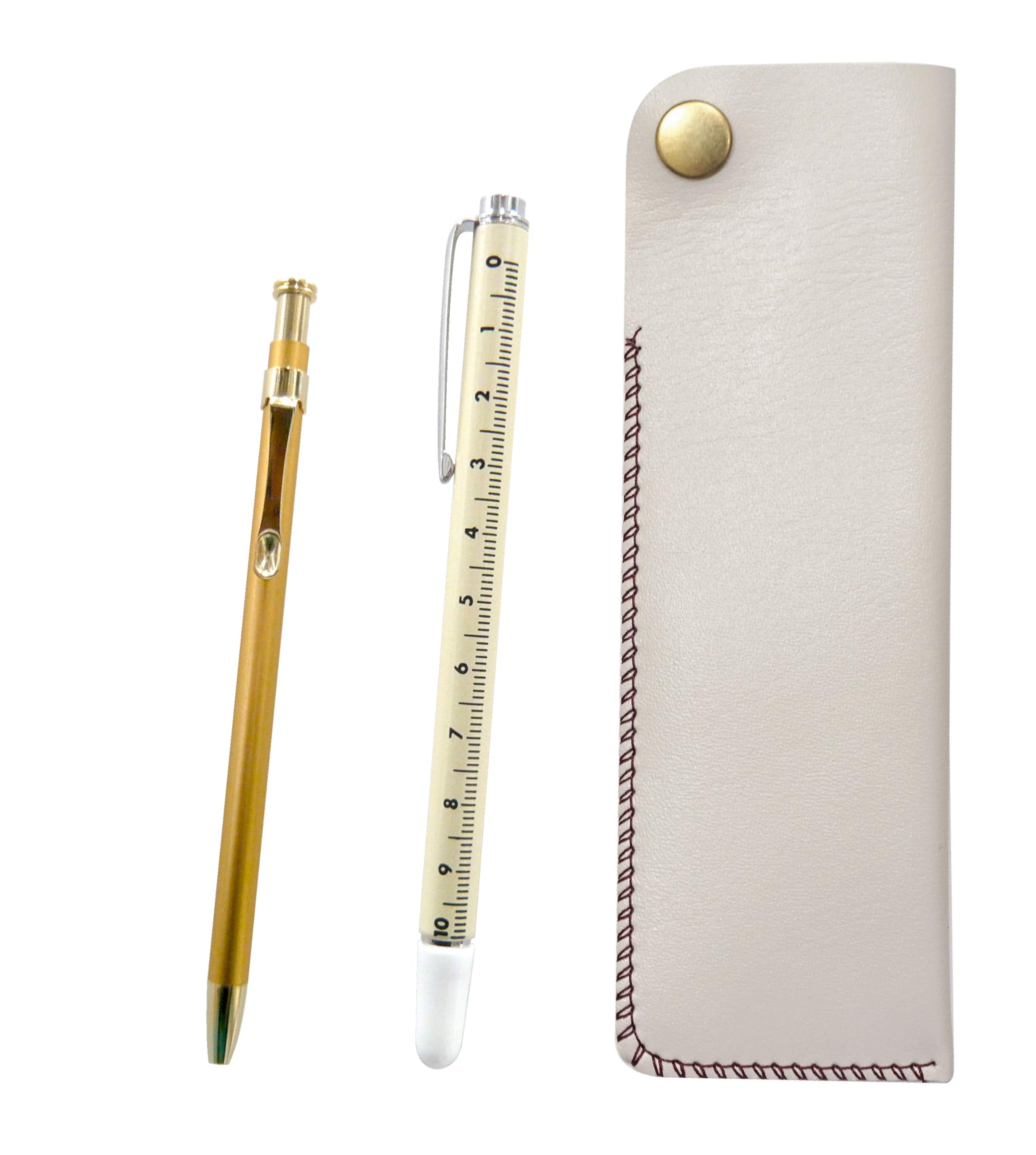 2 Pack Horizontal Hook Pen Case White Slide Measure Indicator Stick and Slim 60 Ballpoint Pen Gold Set NK01W-708W-SV60KBP-2
2 Pack Horizontal Hook Pen Case White Slide Measure Indicator Stick and Slim 60 Ballpoint Pen Gold Set NK01W-708W-SV60KBP-2