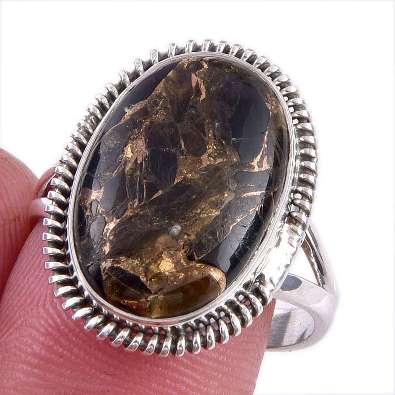 Natural Black Copper Turquoise Gemstone 925 Solid Sterling Silver Ring S.9 b8Q97
Natural Black Copper Turquoise Gemstone 925 Solid Sterling Silver Ring S.9 b8Q97