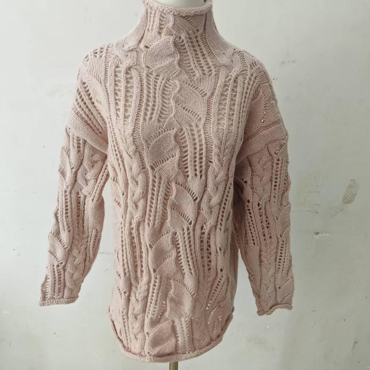 Navy Blue, Black, and Apricot Tri-Color Semi-High Neck Hollow-Out Knitted Sweater - Zhao Jinmai Spring 2025 Style L
Navy Blue, Black, and Apricot Tri-Color Semi-High Neck Hollow-Out Knitted Sweater - Zhao Jinmai Spring 2025 Style L