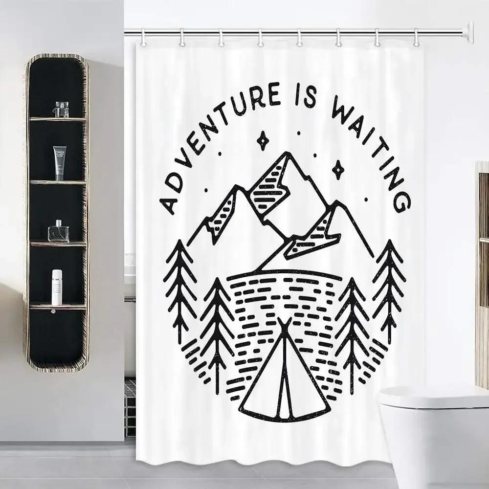 Rv Shower Curtains For Camper Trailer Camping Bathroom, Camping Tent With Trees And Mountain Printed,With Hooks Bath Curtain Set W60H190(CM)-1 Pcs
Rv Shower Curtains For Camper Trailer Camping Bathroom, Camping Tent With Trees And Mountain Printed,With Hooks Bath Curtain Set W60H190(CM)-1 Pcs