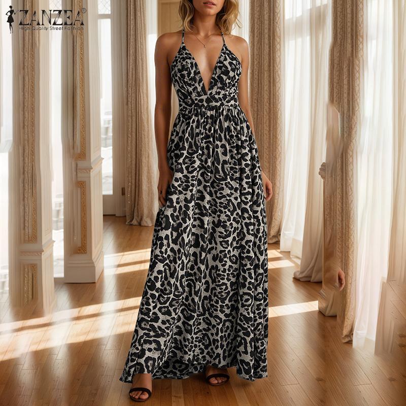 ZANZEA Women Casual Leopard Print V-Neck Sleeveless Backless Dress Holiday S хаки
ZANZEA Women Casual Leopard Print V-Neck Sleeveless Backless Dress Holiday S хаки