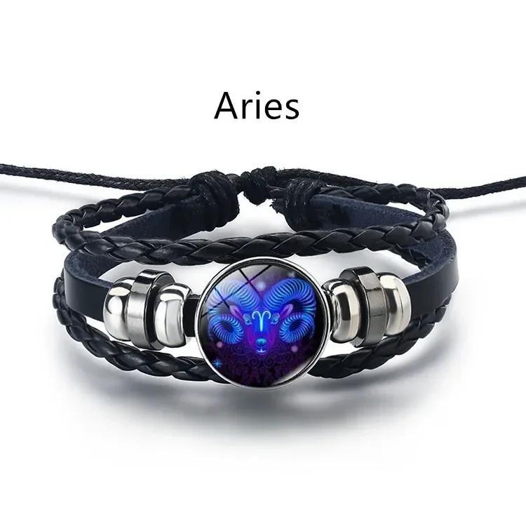 Adjustable 12 Zodiac Signs PU Leather Bracelet Hand Woven Luminous 12 Zodiac Signs Glow Zodiac Spirit Bracelet Jewelry Gift
Adjustable 12 Zodiac Signs PU Leather Bracelet Hand Woven Luminous 12 Zodiac Signs Glow Zodiac Spirit Bracelet Jewelry Gift