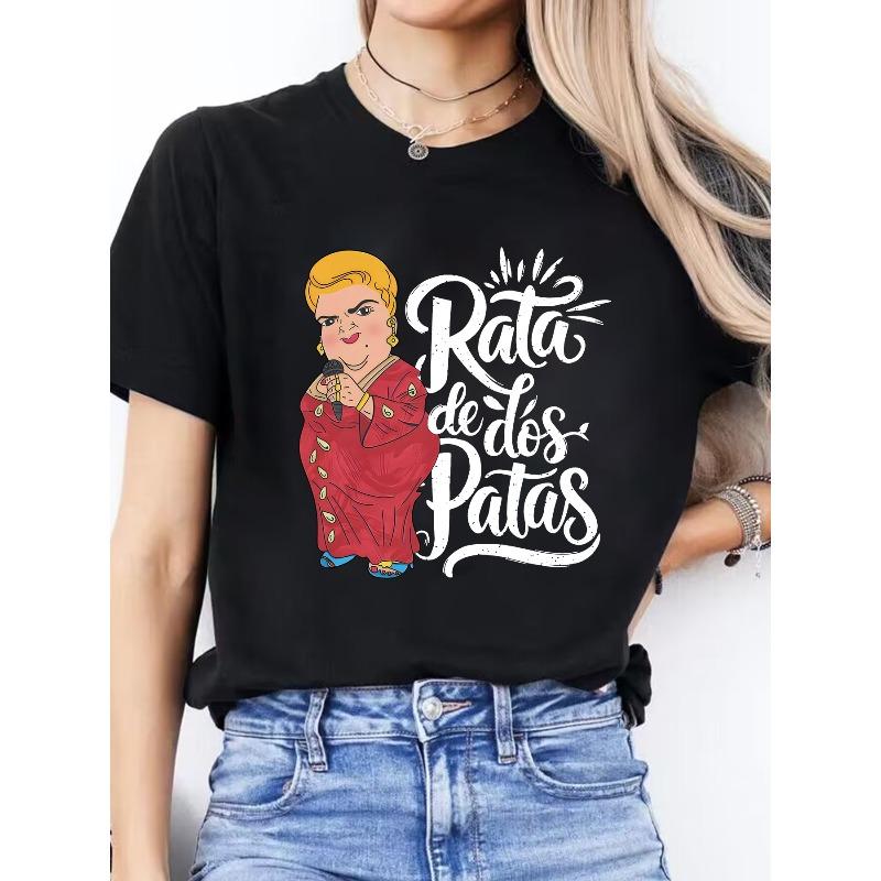 Women s Casual Spanish Letter Print T-Shirt - Round Neck, Short Sleeve, Spring/Summer Activewear, Lightweight Polyester Fabric, Graphic Design 4XL
Women s Casual Spanish Letter Print T-Shirt - Round Neck, Short Sleeve, Spring/Summer Activewear, Lightweight Polyester Fabric, Graphic Design 4XL