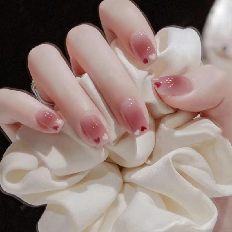 Blush Heart Short False Nails for Spring/Summer - Student Girl Wearable Manicure Patches
Blush Heart Short False Nails for Spring/Summer - Student Girl Wearable Manicure Patches