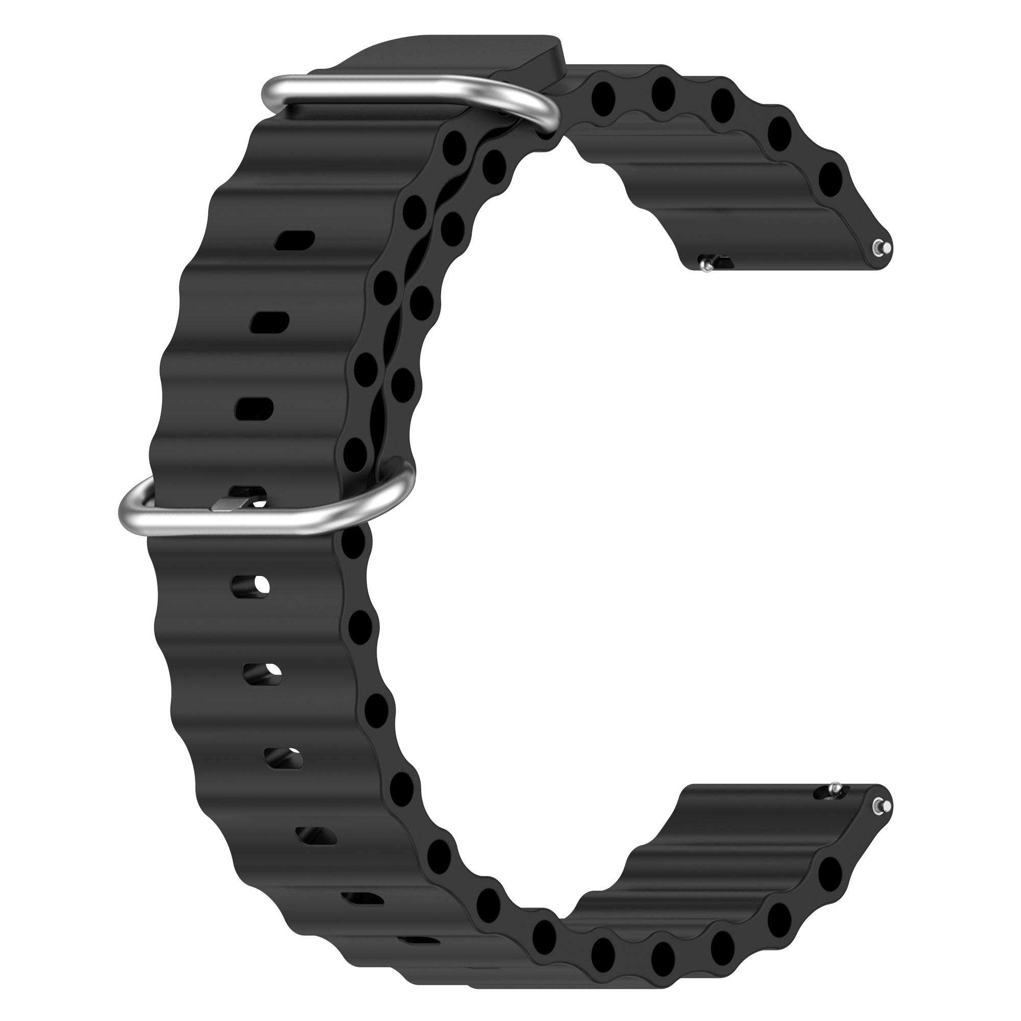 For Samsung Galaxy Watch3 45mm/Galaxy Watch 46mm Universal 22mm Silicone Watch Strap Solid Color Wave Design Adjustable Wrist Band Black
For Samsung Galaxy Watch3 45mm/Galaxy Watch 46mm Universal 22mm Silicone Watch Strap Solid Color Wave Design Adjustable Wrist Band Black