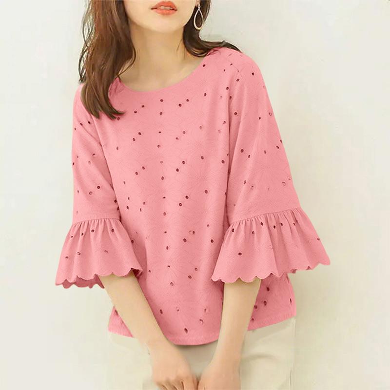 ZANZEA Женская повседневная блузка с круглым вырезом и ажурным кружевом в стиле пэчворк с рукавом 3/4 5XL
ZANZEA Женская повседневная блузка с круглым вырезом и ажурным кружевом в стиле пэчворк с рукавом 3/4 5XL