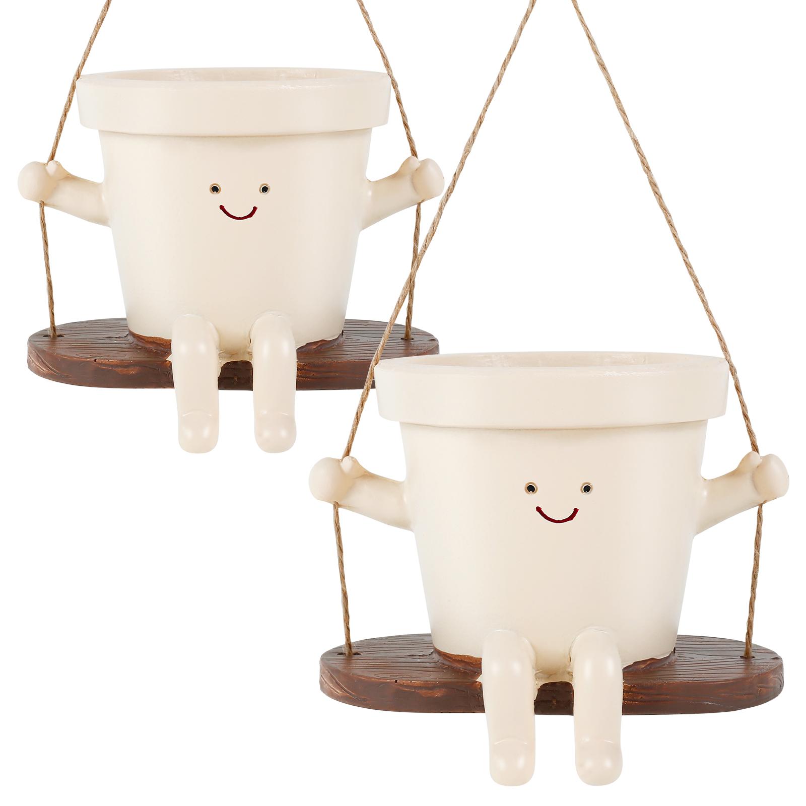 2 шт. Милый подвесной горшок-качели, декоративная подвесная кашпо-качели, портативный горшок для растений в виде головы из смолы, очаровательные качели для садов
2 шт. Милый подвесной горшок-качели, декоративная подвесная кашпо-качели, портативный горшок для растений в виде головы из смолы, очаровательные качели для садов