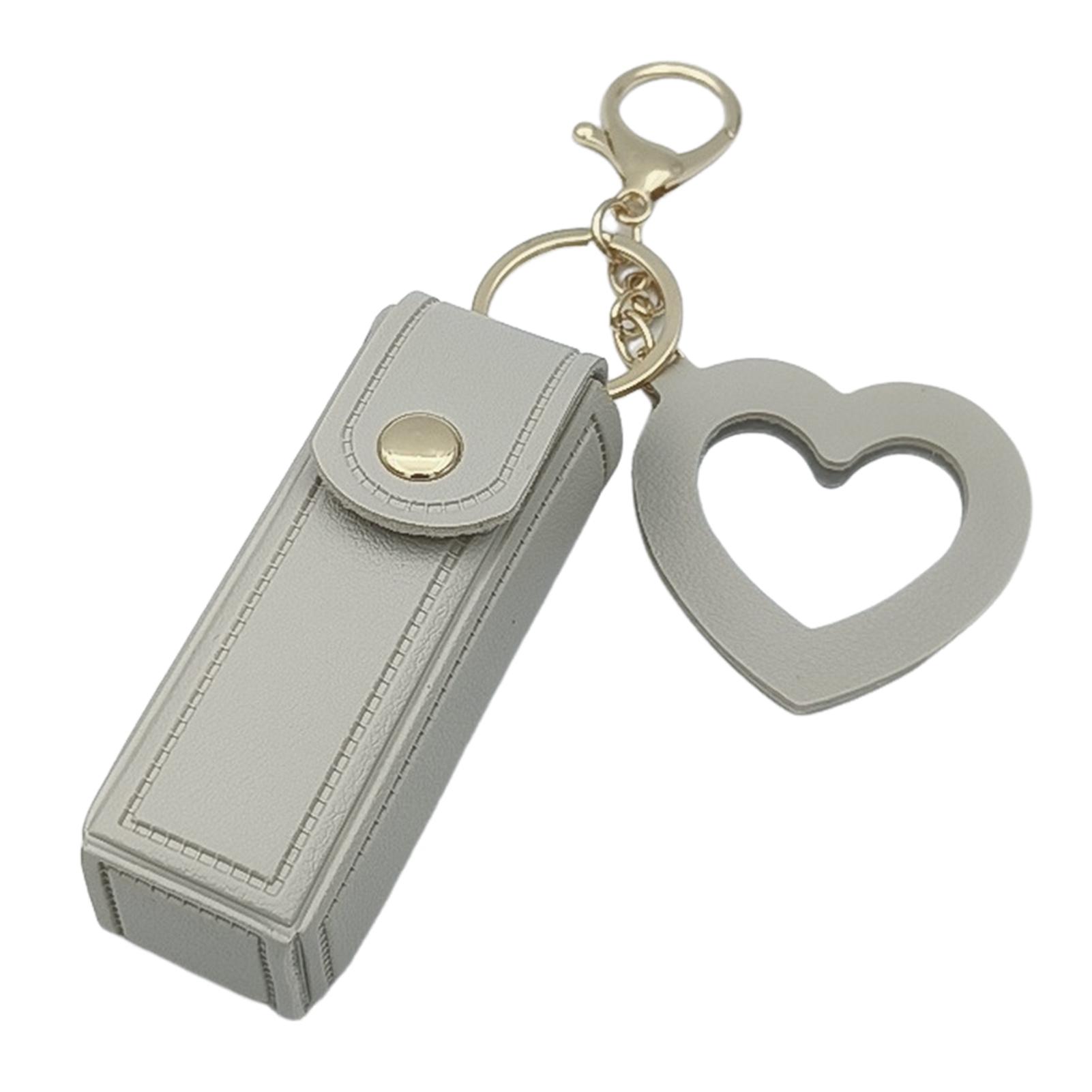 Mini Lipstick Holder Keychain Built-In Heart Mirror Adorable Stylish PU Leather Lip Balm Protective Leather Case Make-Up Tool As Shown
Mini Lipstick Holder Keychain Built-In Heart Mirror Adorable Stylish PU Leather Lip Balm Protective Leather Case Make-Up Tool As Shown