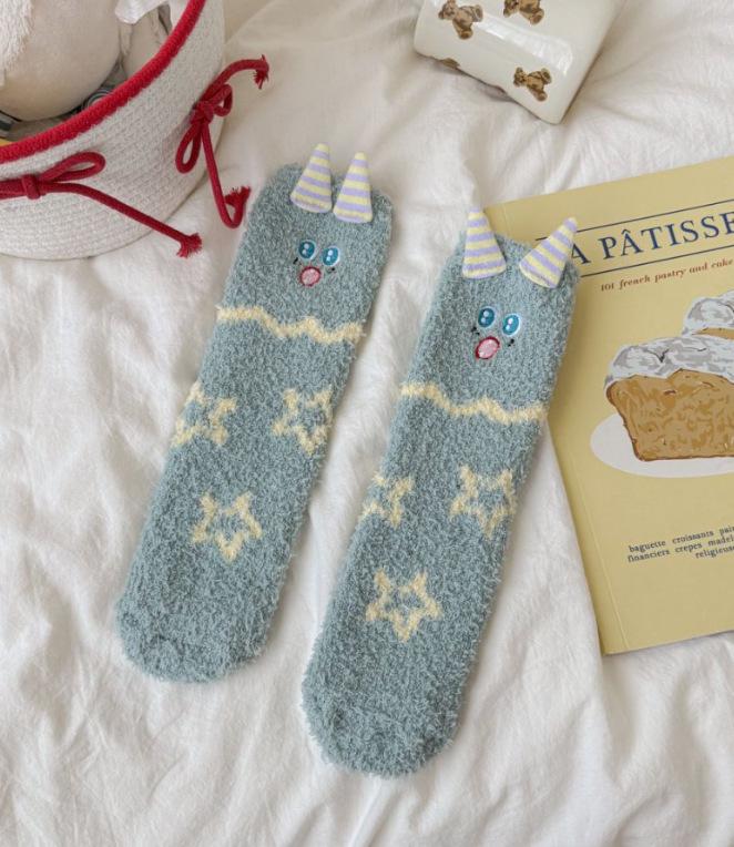 New Cartoon Cute Little Monster Coral Fleece Socks for Women Winter Thick Plush Non Shedding Home Sleep Mid Tube Warm Cozy Socks One Size
New Cartoon Cute Little Monster Coral Fleece Socks for Women Winter Thick Plush Non Shedding Home Sleep Mid Tube Warm Cozy Socks One Size