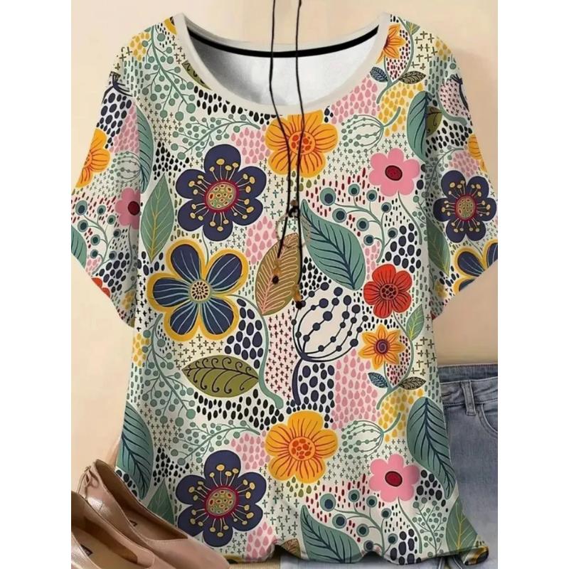 Fashion Women s Flower Short Sleeve Crew Neck Short Sleeve Crew Neck T-Shirt 3D Flower Color Printing Flower Short Sleeve 6XL
Fashion Women s Flower Short Sleeve Crew Neck Short Sleeve Crew Neck T-Shirt 3D Flower Color Printing Flower Short Sleeve 6XL